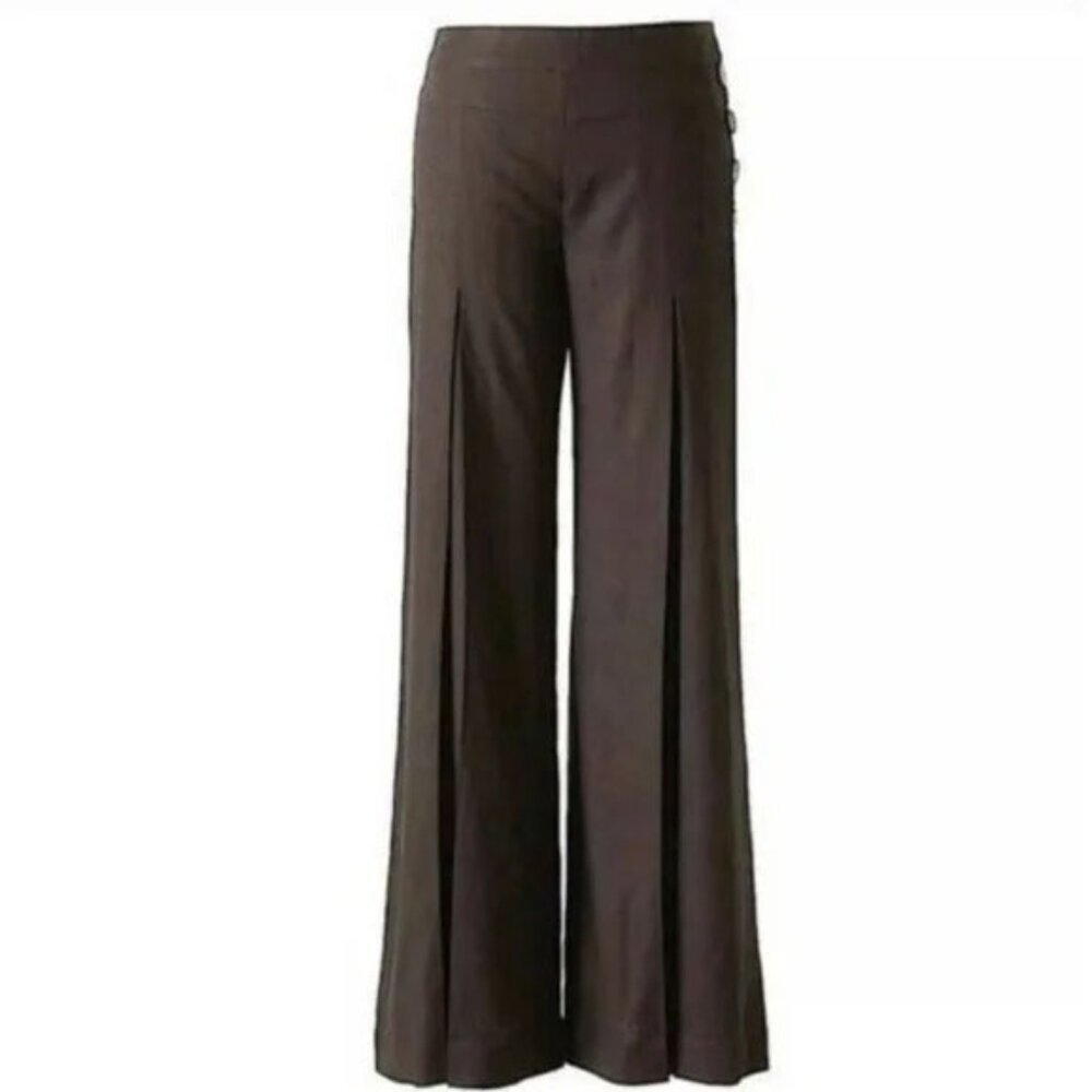 Anthropologie Elevenses Wide-Leg, Pleated Linen Pants